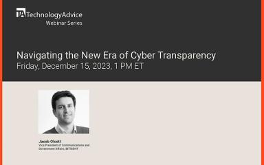 Navigating the New Era of Cyber Transparency webinar intro slide