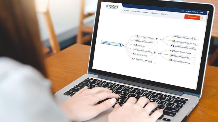 BitSight Ratings Tree, person working on laptop utilizing the ratings tree