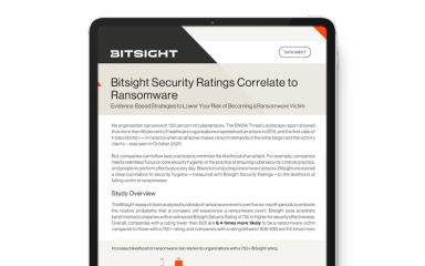Bitsight security ratings correlate to ransomware data sheet