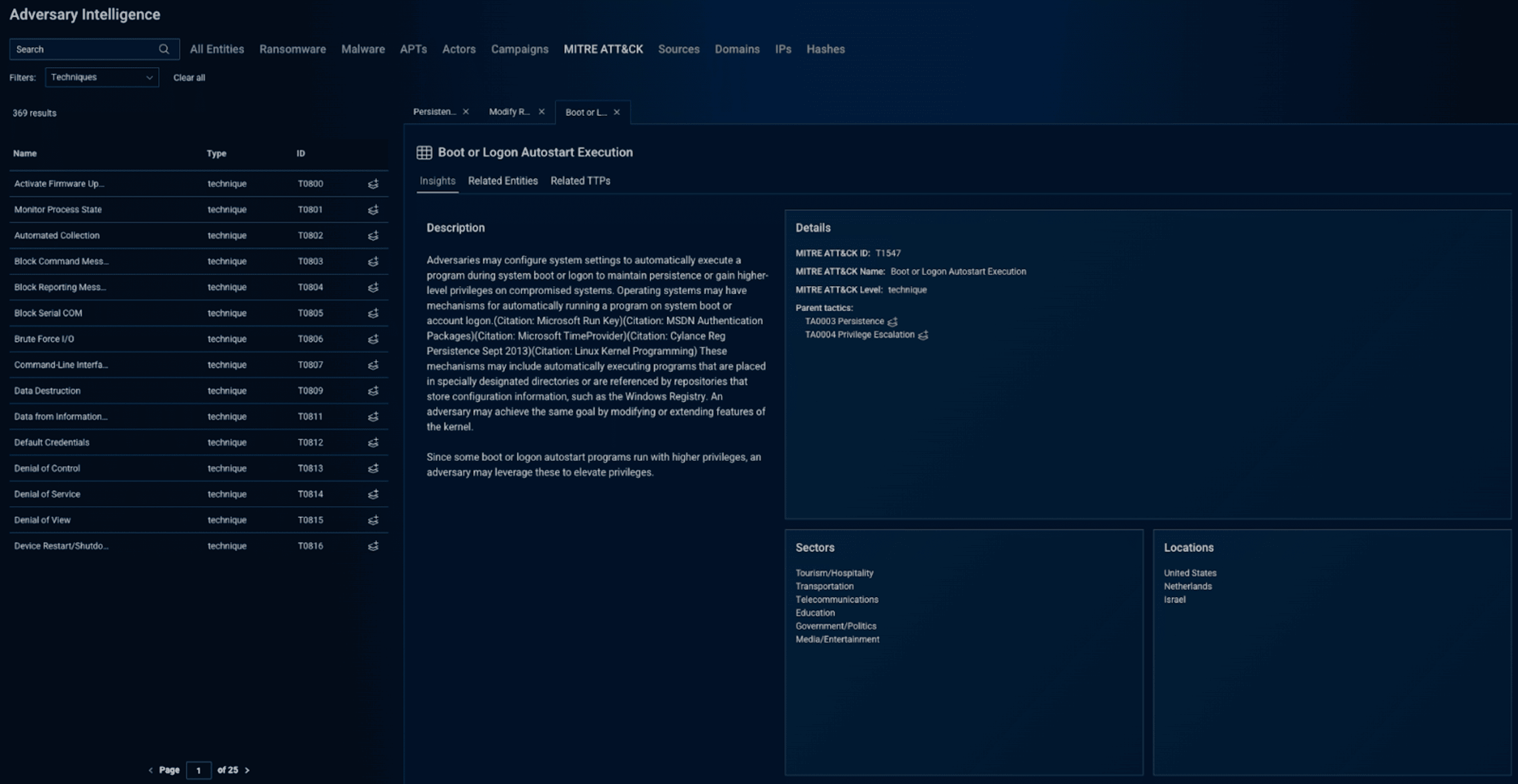 Bitsights TI platform maps adversary behaviors directly to MITRE ATT&CK techniques- example2