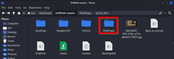 Figure 5. Copying HTML file to WebPages folder.