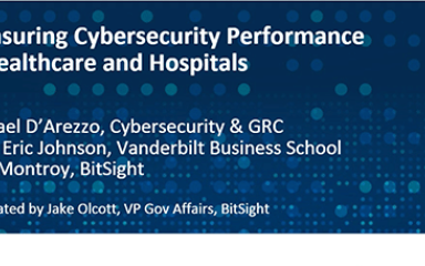 Measuring Healthcare and Hospital Cybersecurity Performance Webinar Title Slide