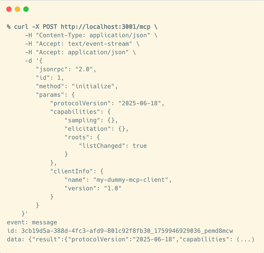 Sending the initialize message