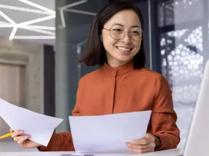 Person reviewing proxy reports